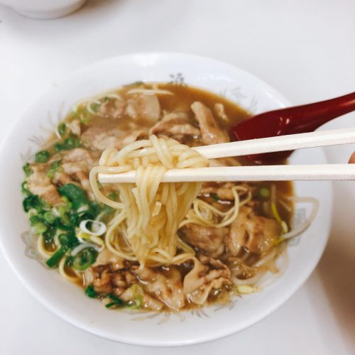 銀座一福_肉入り月見そば