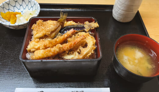 市ヶ谷、靖国神社前の天ぷら屋「もも瀬」の天丼てか天重
