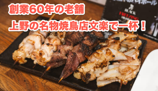 上野で話題の「やきとり 上野文楽」！新鮮さが自慢の串
