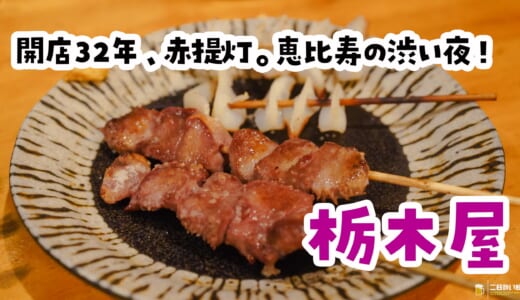 恵比寿で「もう一軒だけ」の正解。赤提灯の老舗『栃木屋』で串4本＋麦ソーダ